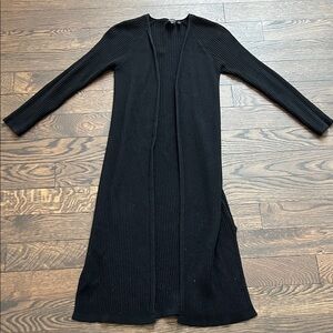 Theory Black Ribbed Cardigan